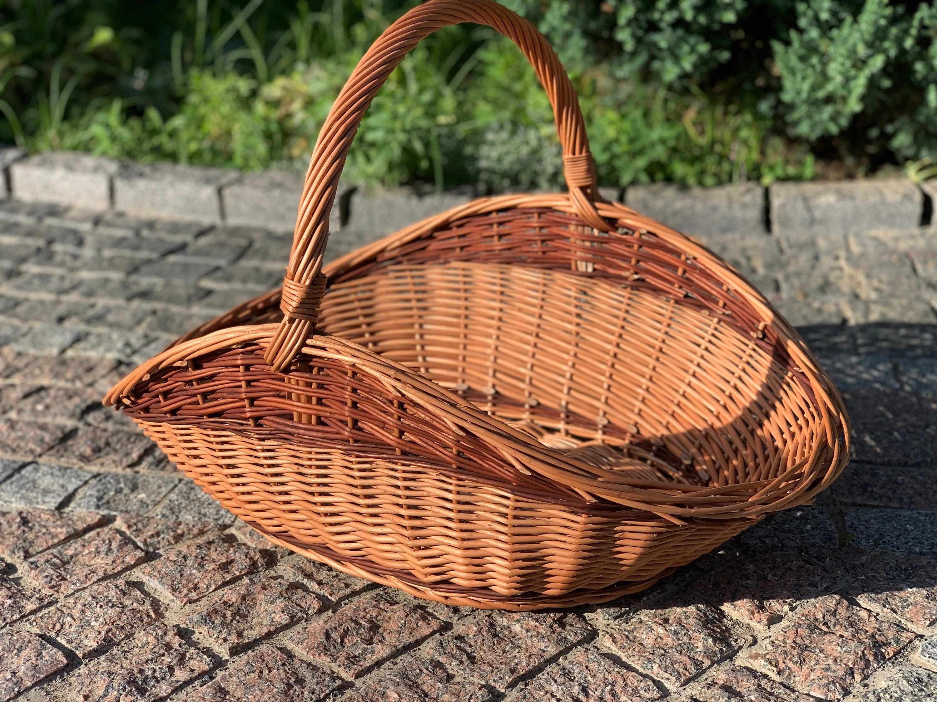 Large Wicker Basket, Large Gathering Basket, Firewood Basket, Big Display Basket, Willow Basket