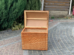 Wicker laundry basket with lid, wicker basket, wicker basket for bathroom