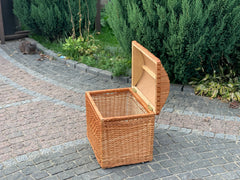 Wicker laundry basket with lid, wicker basket, wicker basket for bathroom