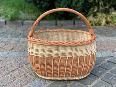 Willow Market Basket, Handmade Willow Basket, Woven Wicker Basket, Gathering Basket, Woven Picnic Basket