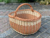 Willow Market Basket, Willow Basket, Grocery Basket, Handmade Wicker Basket, Wicker Picnic Basket,