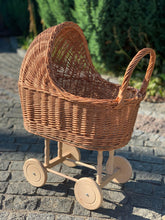 Wicker Baby Carriage, Doll Stroller, Doll Pram, Wicker Doll Stroller, Wicker Doll Pram, Wicker Willow Doll Stroller