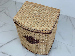 Mother's Day Gift, Wicker Laundry Basket with Lid, Wicker Bathroom Basket