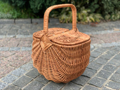 Picnic Wicker Basket, Traditional Woven Basket, Handmade Wicker Basket, Oval Willow Basket Grocery, Market Basket, Wicker picnic Basket