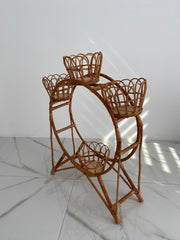 Wicker Flower Pot, Flowerbed, Natural Ecological Wicker Pot, Standing Flower Pot, Wicker Flower Stand, Vine stand for 4 flowerpots