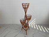 Wicker Flower Pot Holder, Plant stand wicker, Wicker Flower Stand, Vine stand for 4 flowerpots