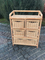 Сhest of drawers, Wicker Dresser, chest of 5 drawers