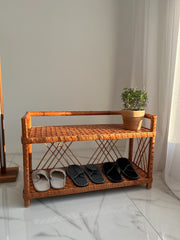 Wicker Shelf, Wicker Shoe Rack, Shoe Rack Bench, Wicker Shelf, Storage shelf, Bookshelf, Plant shelf, Rattan shelf