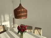 Pendant Ceiling Wood Lantern, Bohemian Light Pendant, Hanging Pendant, Handmade Rattan Lamp Shade, Pendant light
