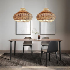 New Woven Rattan Light Fixtures, Wicker Rattan Lampshade Bamboo Lamp Pendant