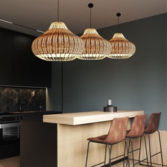 New Woven Rattan Light Fixtures, Wicker Rattan Lampshade Bamboo Lamp Pendant