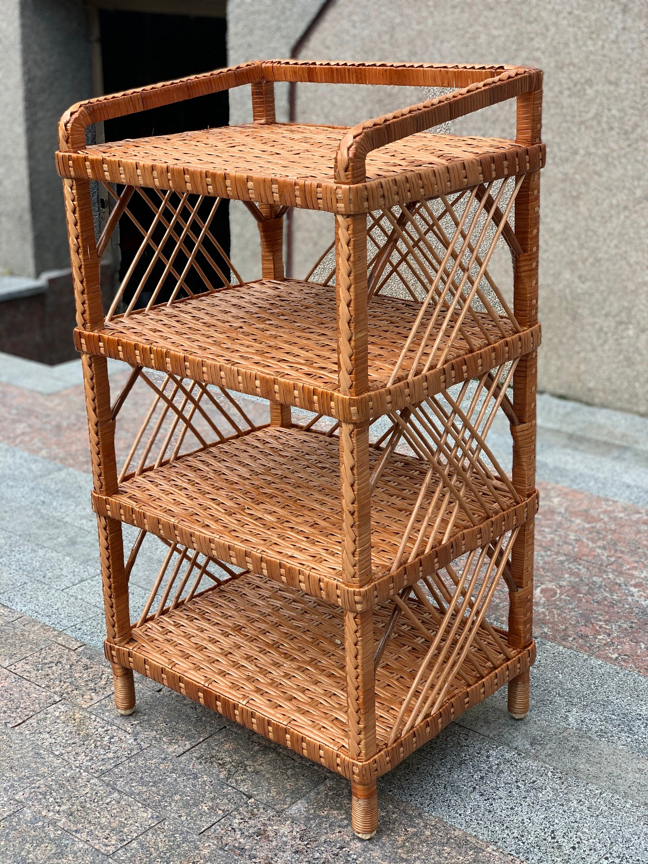 Wicker Shelf, Storage shelf, 2/3/4/5-Shelf Unit Available, 100% Natural