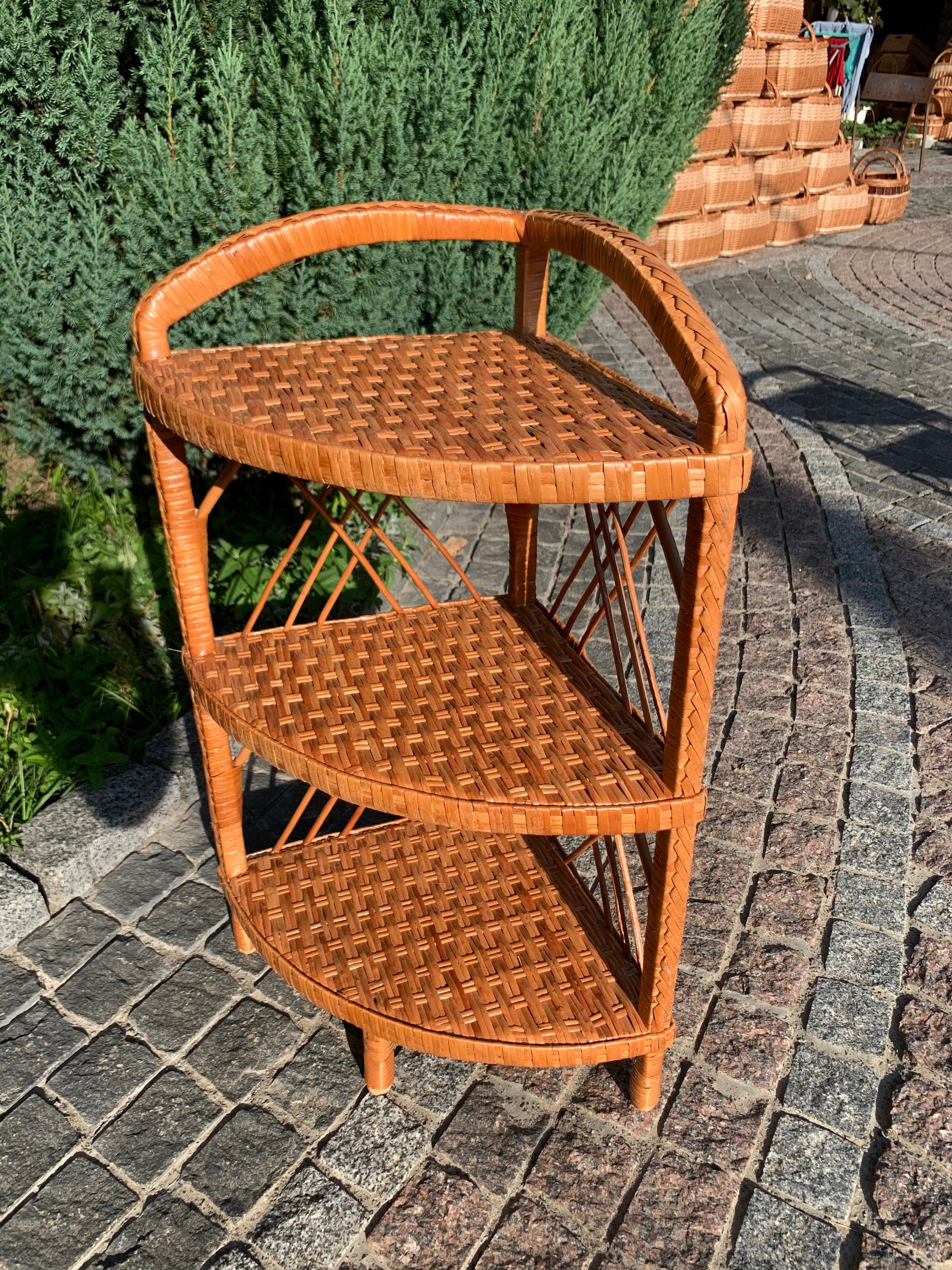 Wicker Shelf, 3/4 tier shelf, Storage shelf