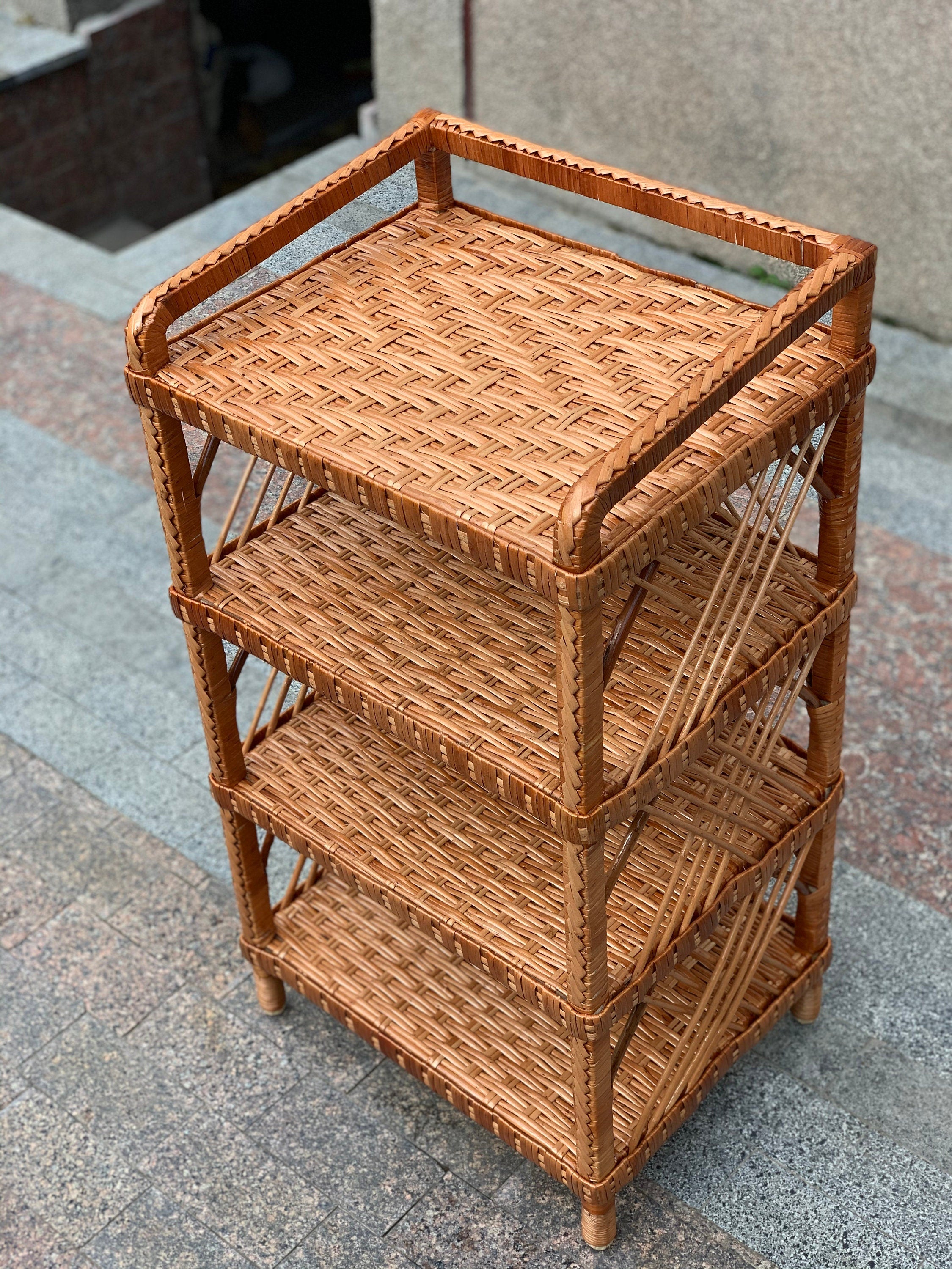 Wicker Shelf, Storage shelf, 2/3/4/5-Shelf Unit Available, 100% Natural