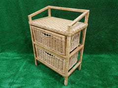 Rattan Chest of Drawers, Wooden Dresser, Handmade Chest of Drawers with Frame,  Chest of Drawers for Bedroom