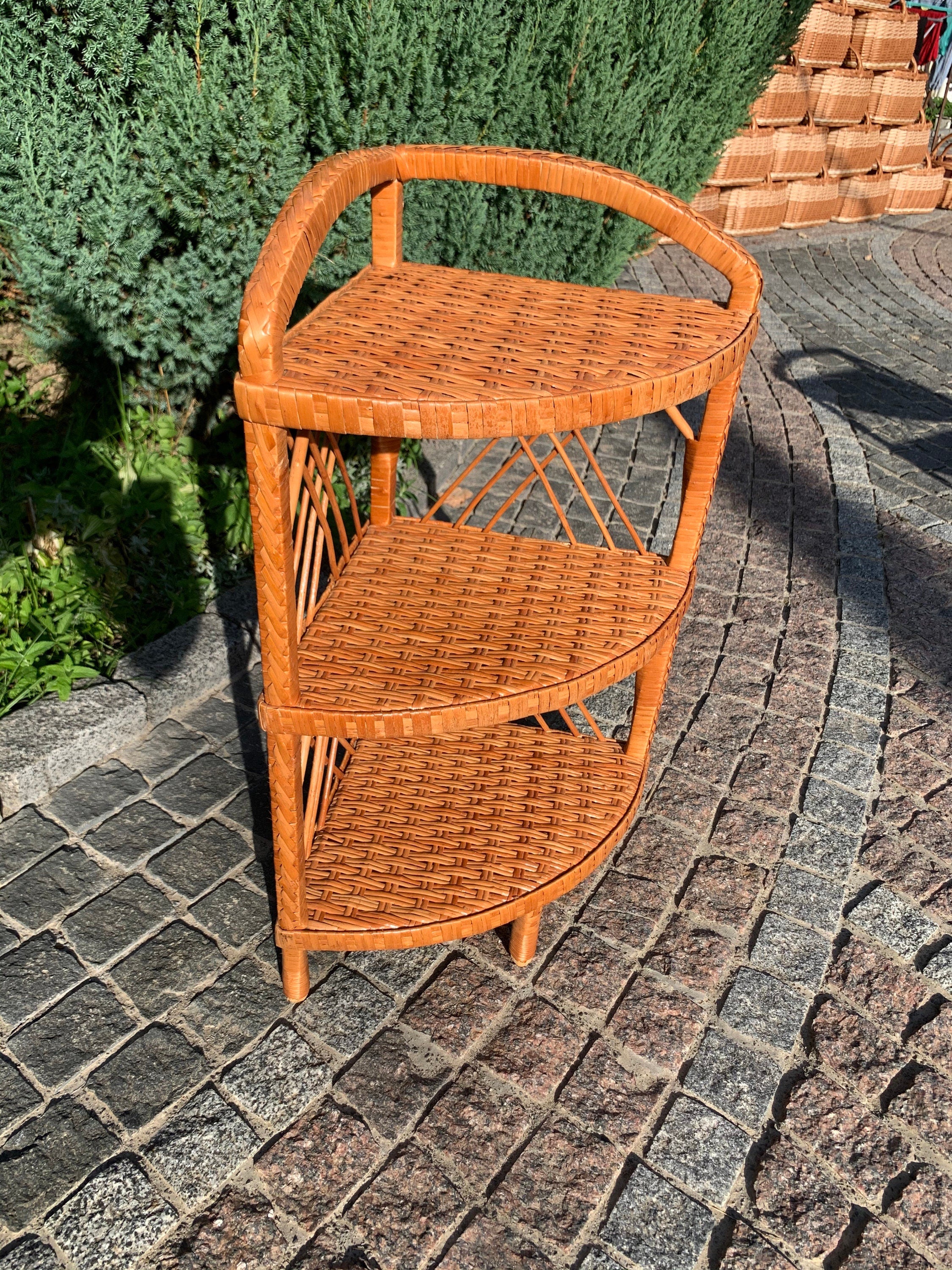 Wicker Shelf, 3/4 tier shelf, Storage shelf