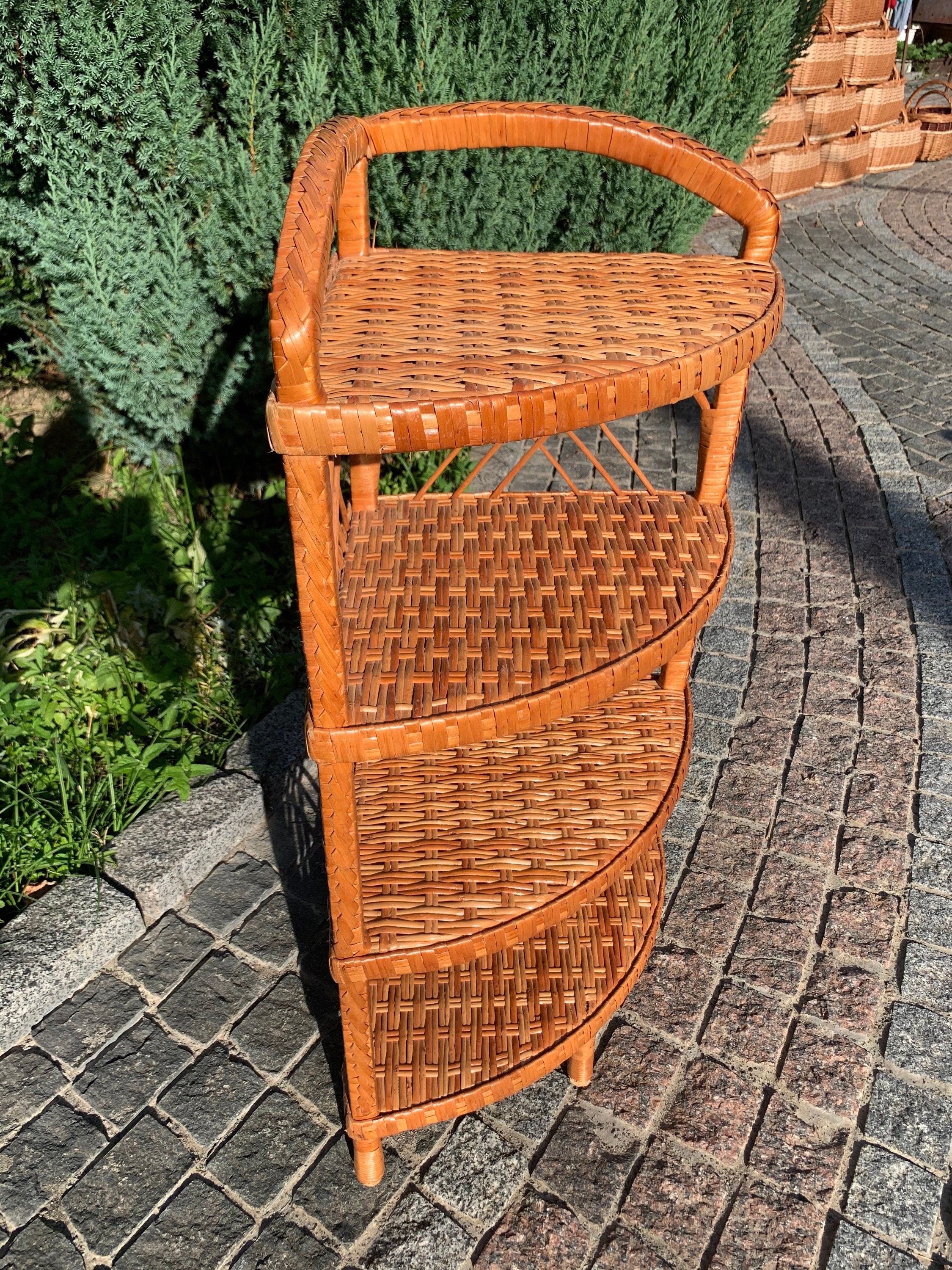 Wicker Shelf, 3/4 tier shelf, Storage shelf