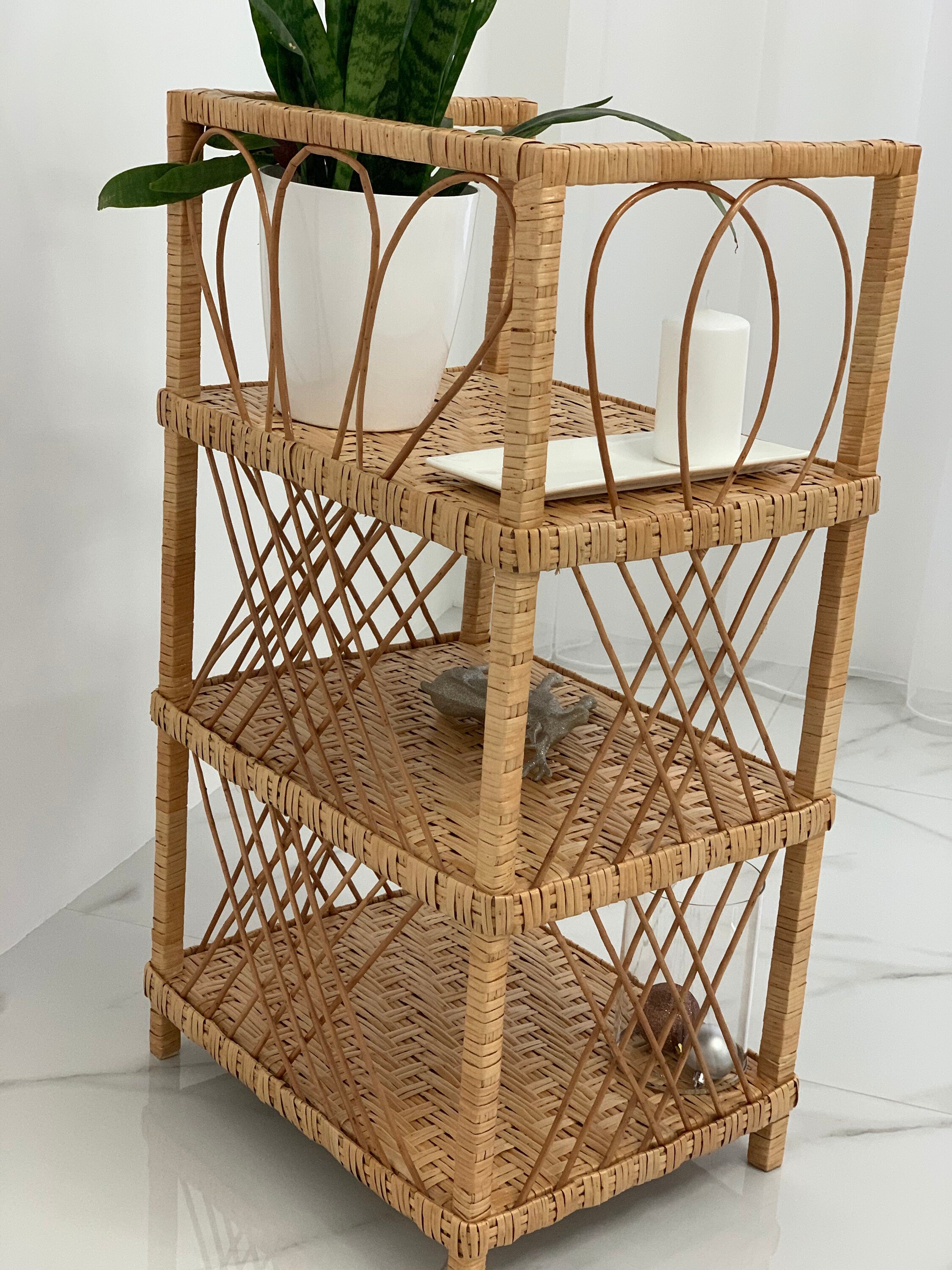 Wicker Shelf, Storage shelf, 3-Shelf Unit Available, chest of drawers for shoes