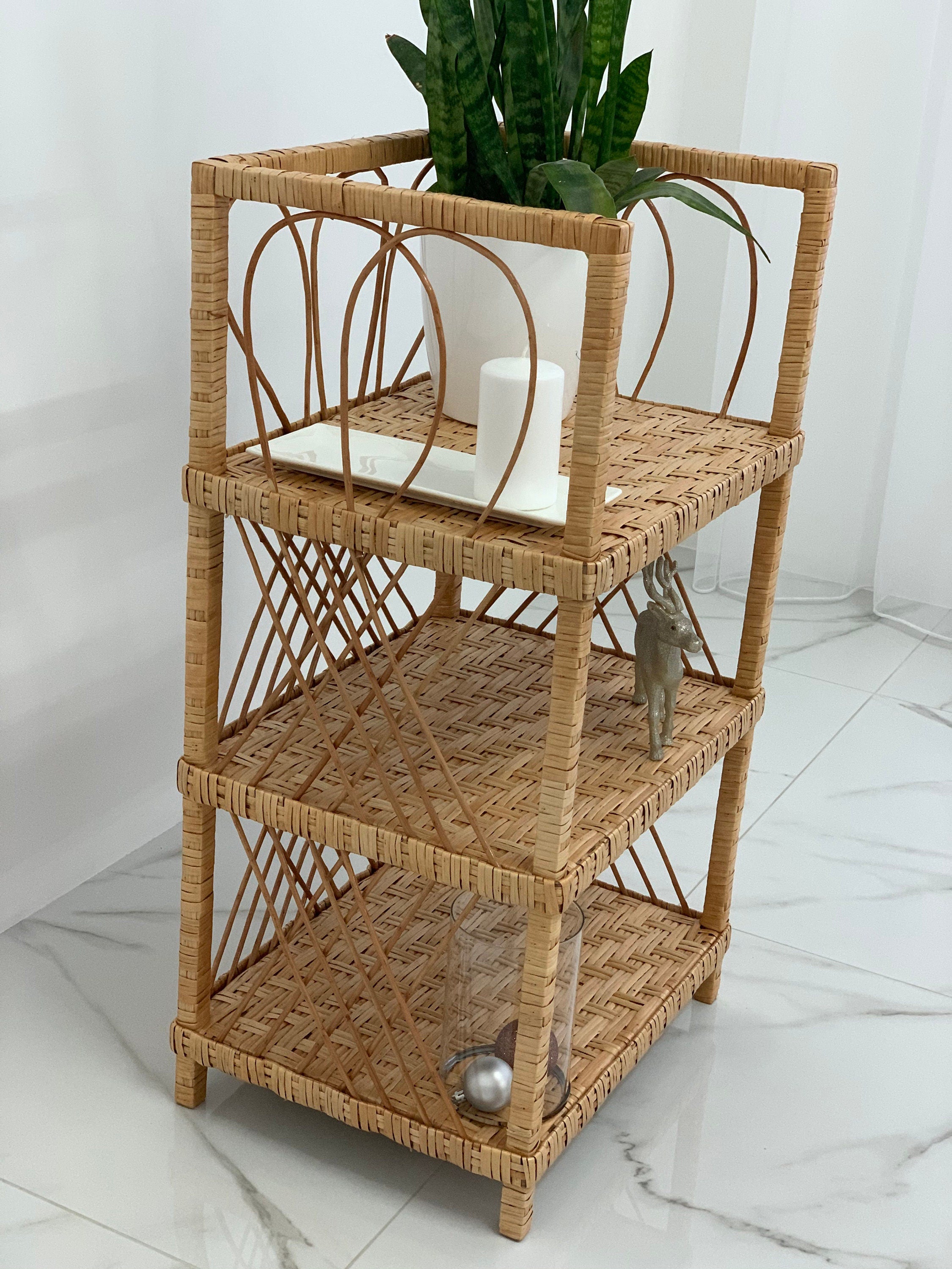 Wicker Shelf, Storage shelf, 3-Shelf Unit Available, chest of drawers for shoes