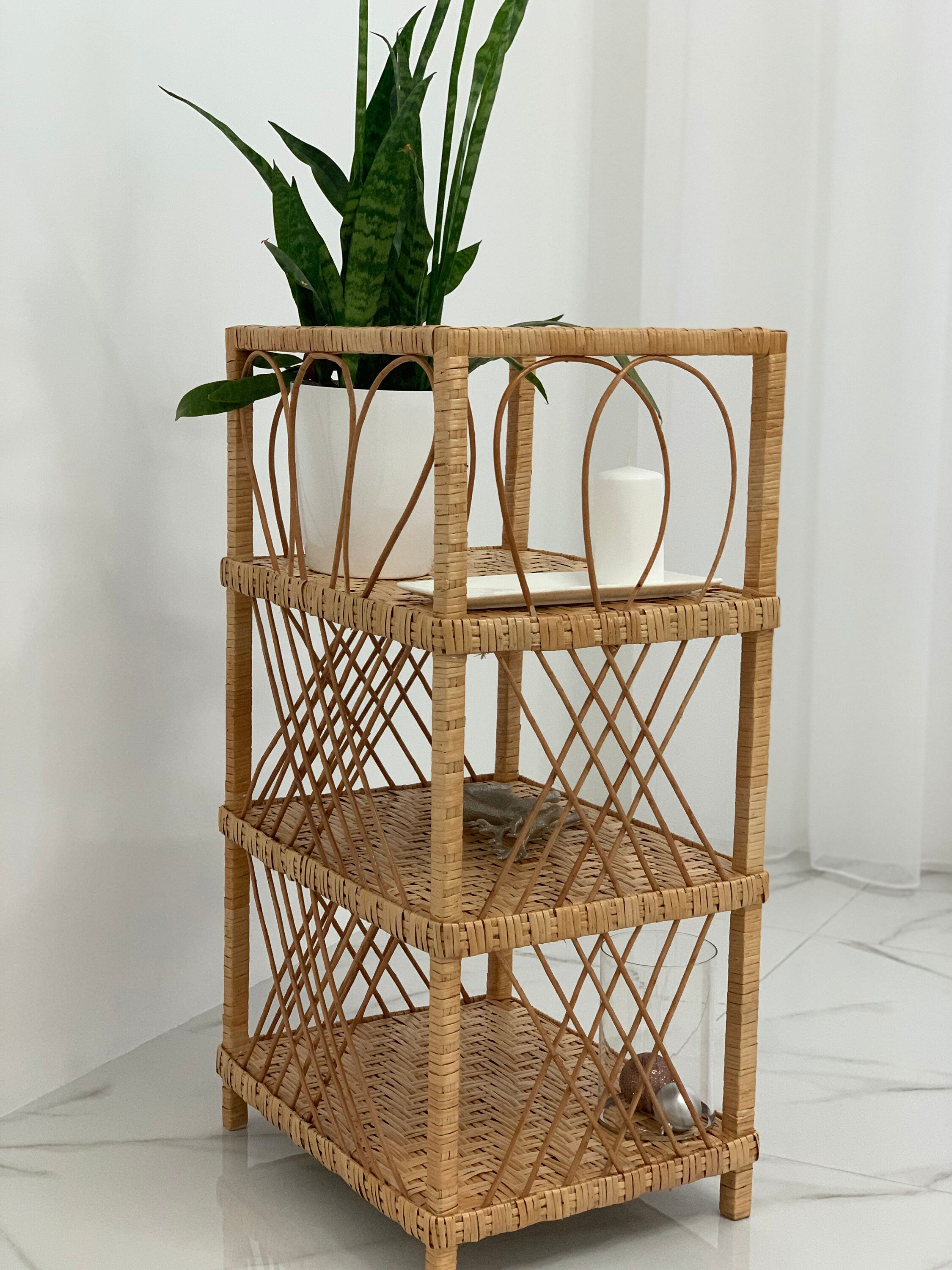 Wicker Shelf, Storage shelf, 3-Shelf Unit Available, chest of drawers for shoes