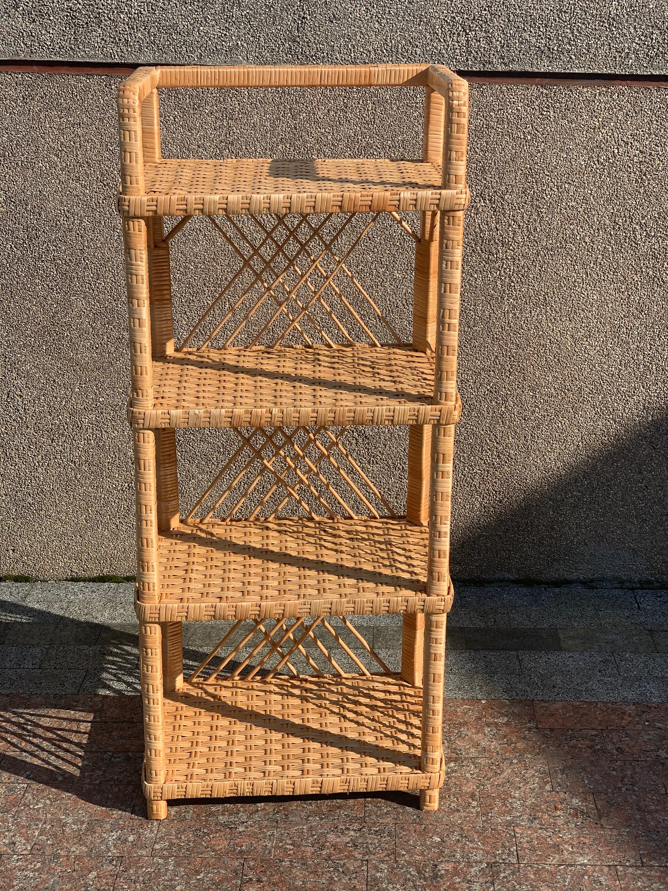 Wicker Shelf, 4-Shelf Unit Available, arched shelf, rattan shelves, wicker shelf, etagere shelf, boho plant stand