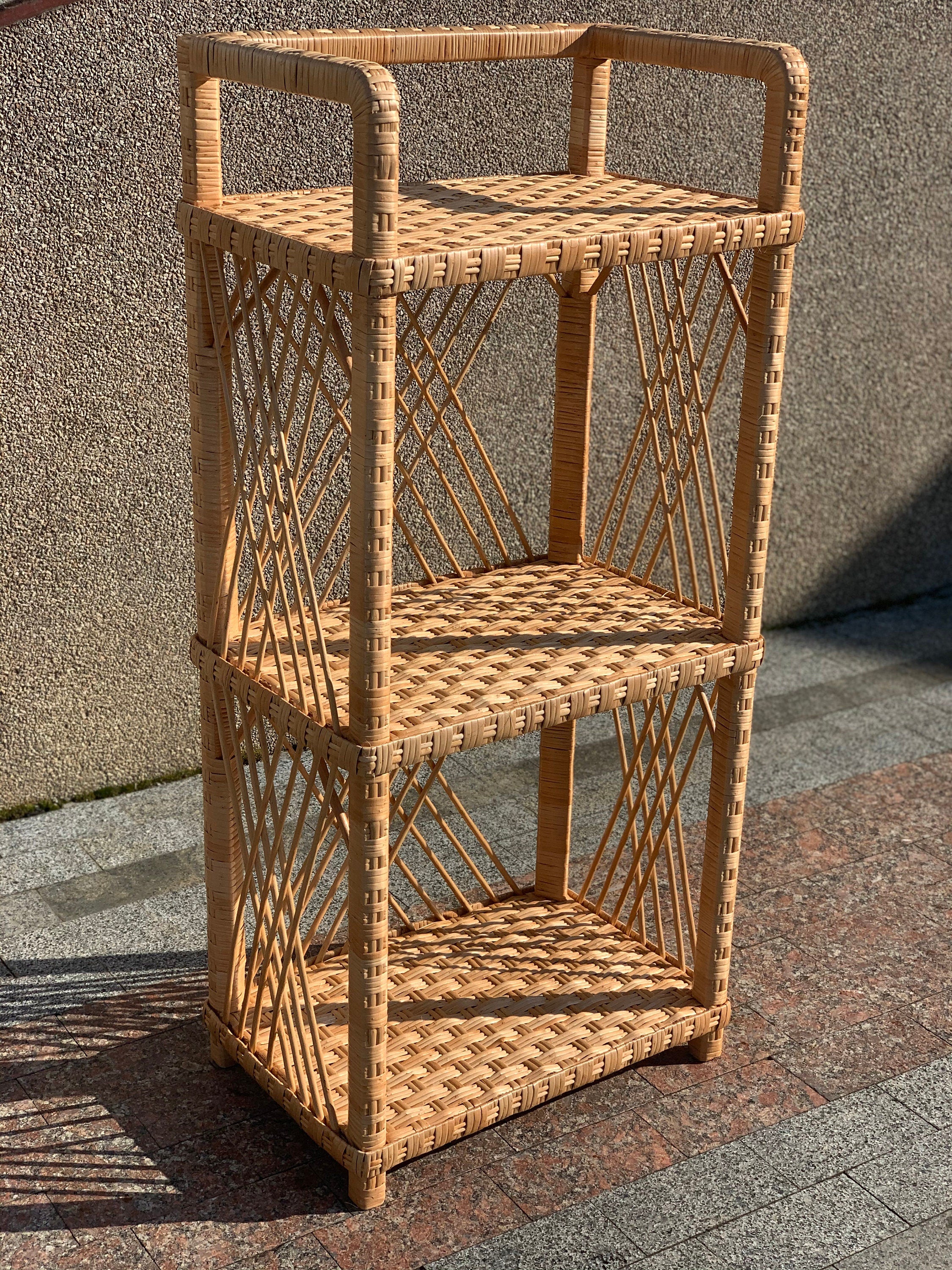 Mother's day gift, Wicker Shelf, 3-Shelf Unit Available, Plant Shelf