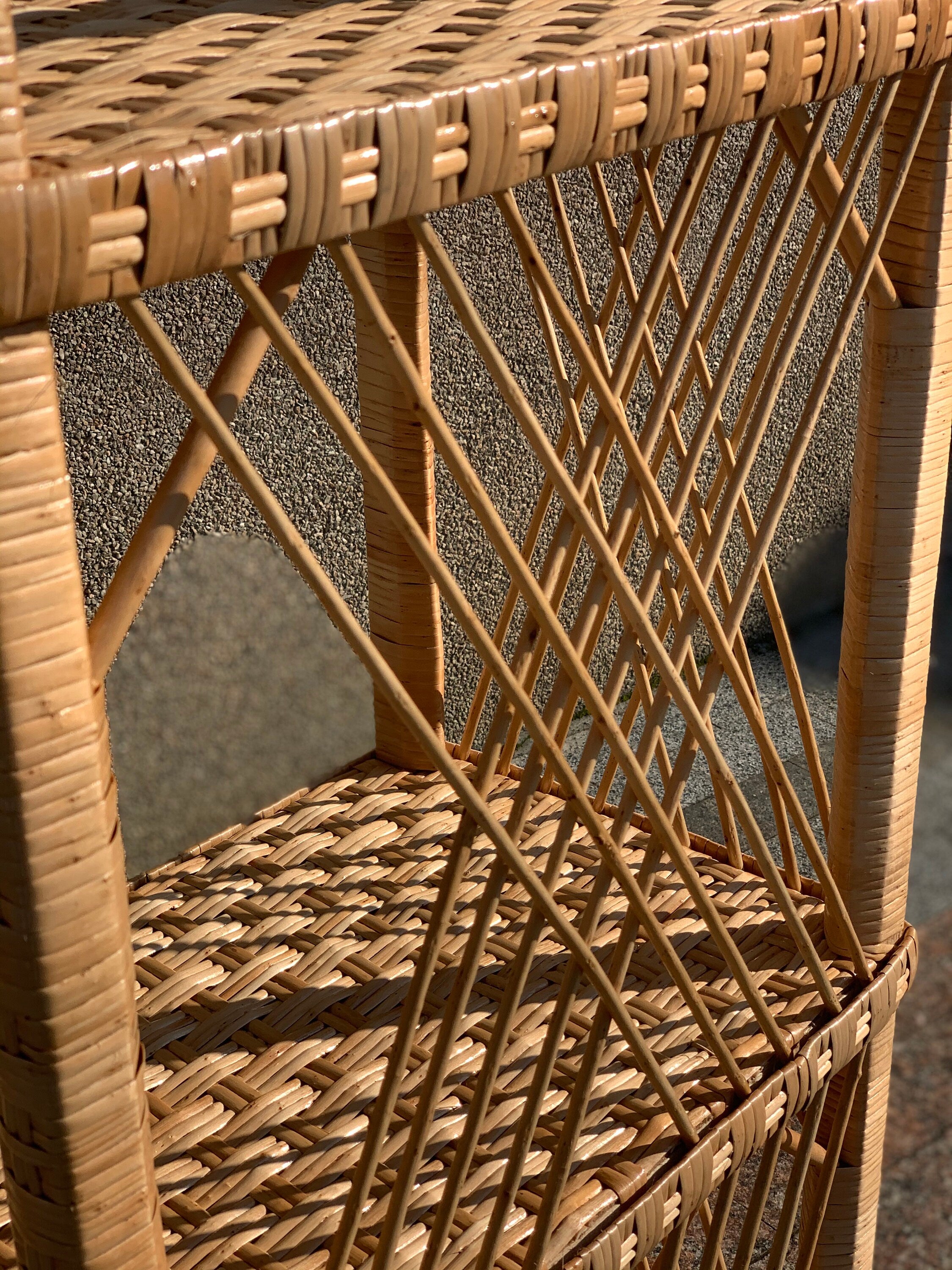 Mother's day gift, Wicker Shelf, 3-Shelf Unit Available, Plant Shelf