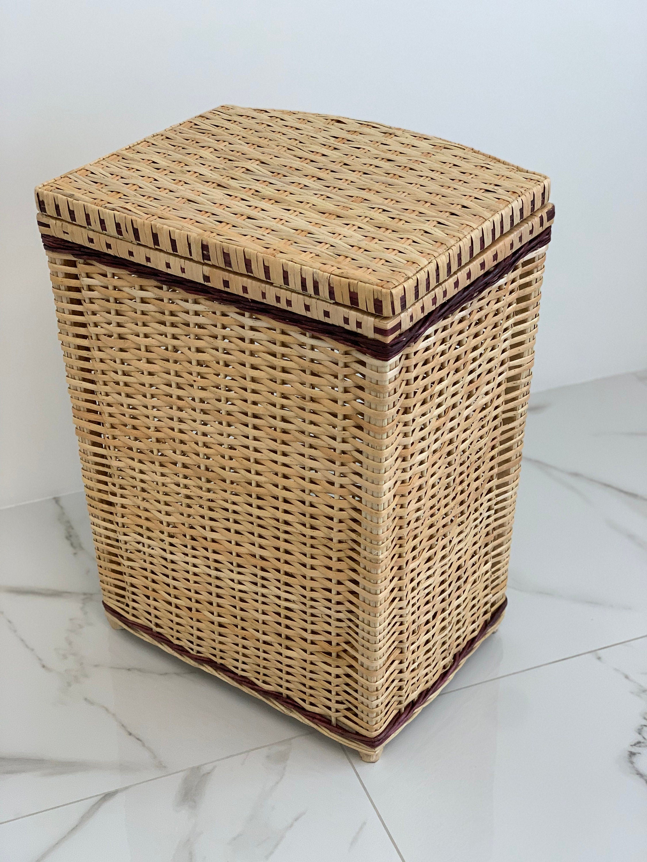 Wicker Laundry Basket with Lid, Wicker Bathroom Basket