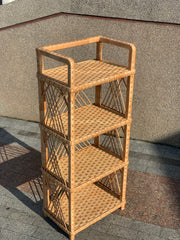 Wicker Shelf, 4-Shelf Unit Available, arched shelf, rattan shelves, wicker shelf, etagere shelf, boho plant stand