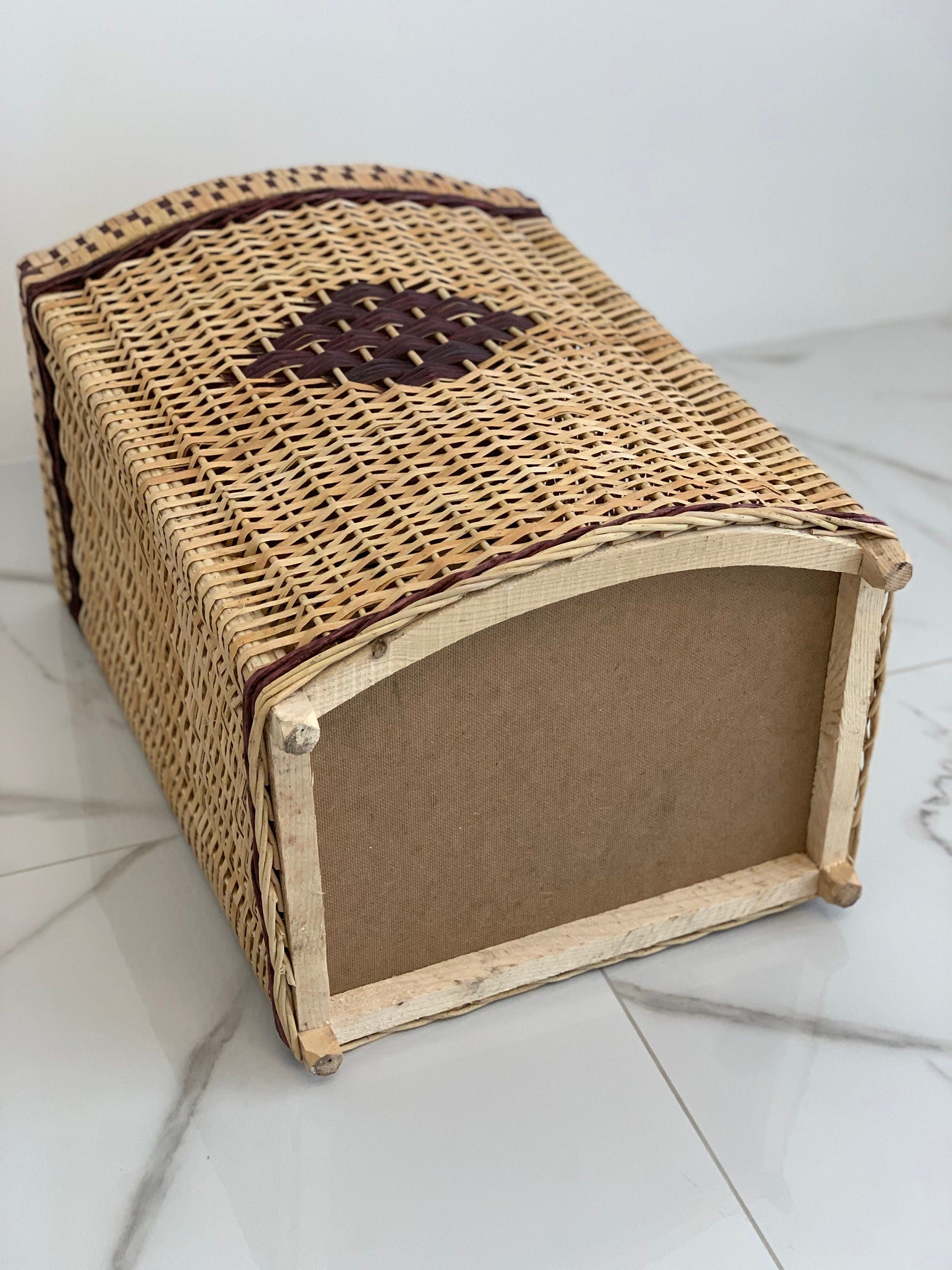 Wicker Laundry Basket with Lid, Wicker Bathroom Basket