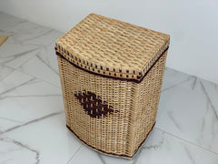 Wicker Laundry Basket with Lid, Wicker Bathroom Basket