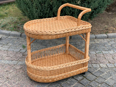 Coffee table, Rattan table, Wicker table on wheels, Bar table on wheels