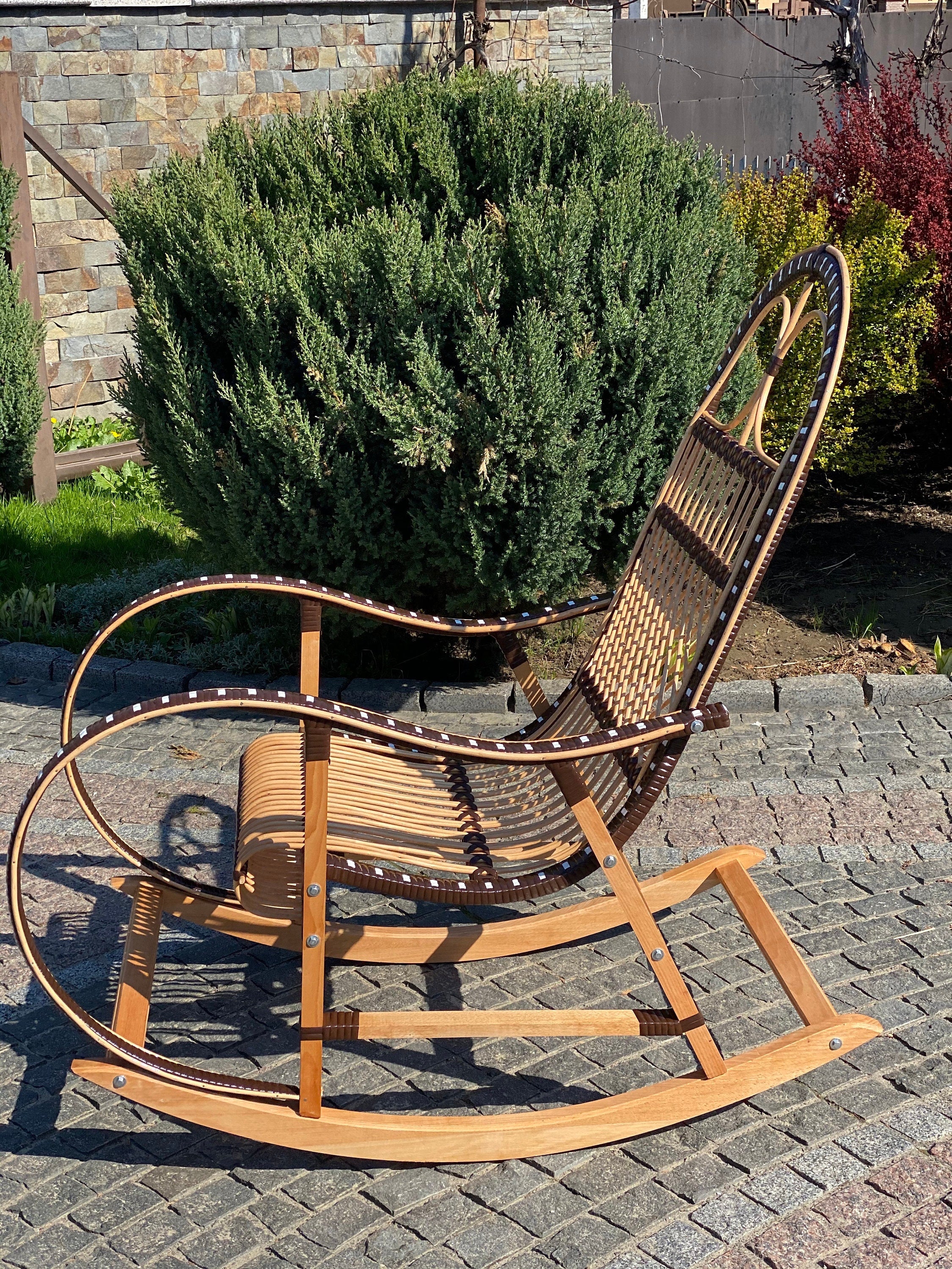 Wicker Rocking Chair, organic rattan rocking chair, willow rocking chair