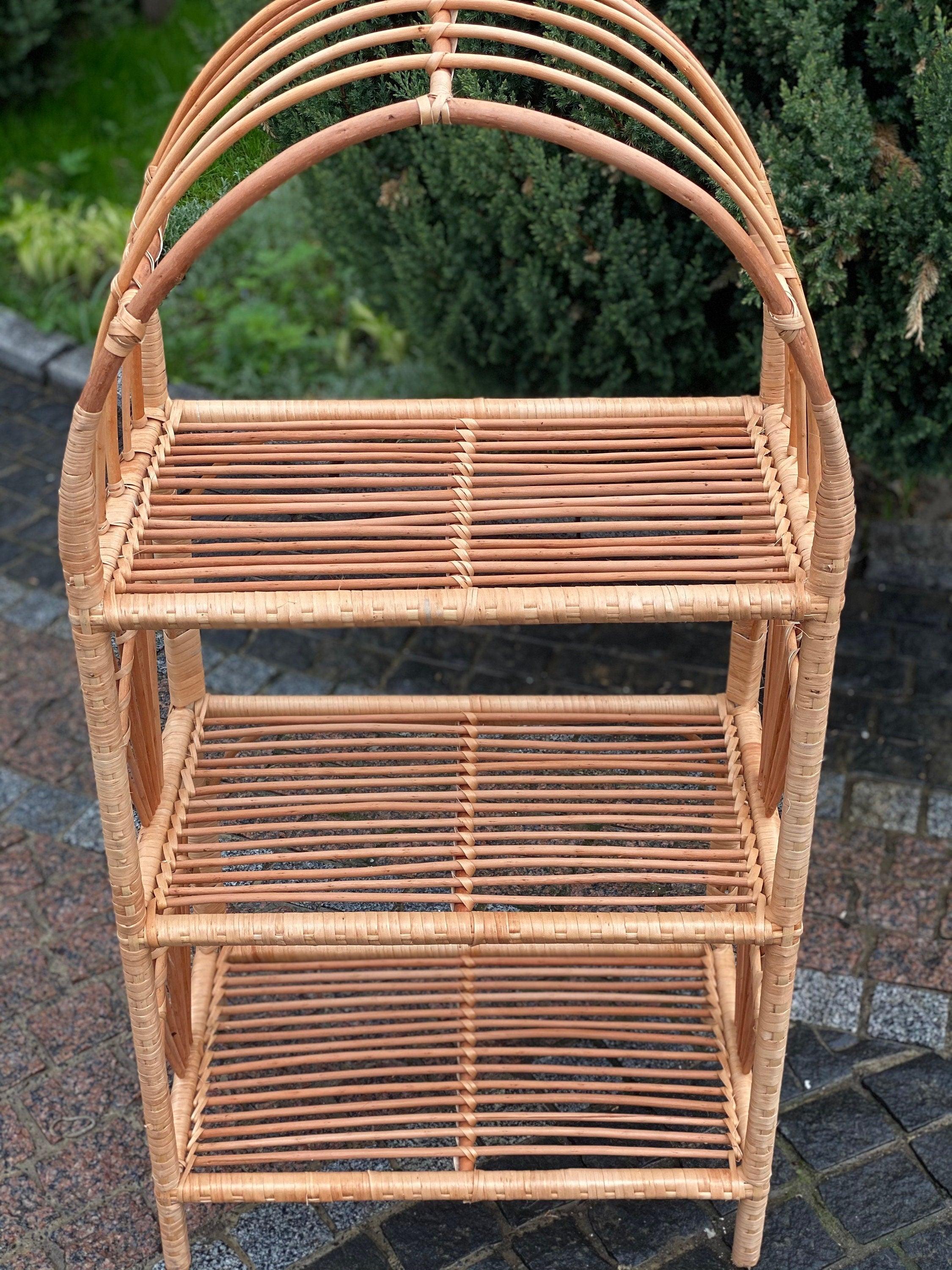 Wicker Shelving Unit, Wicker bookshelf, Wicker Book Shelf, Wicker Shelf, Wicker Rattan Shelf, Wicker Shelving, Open Shelves Bookcase