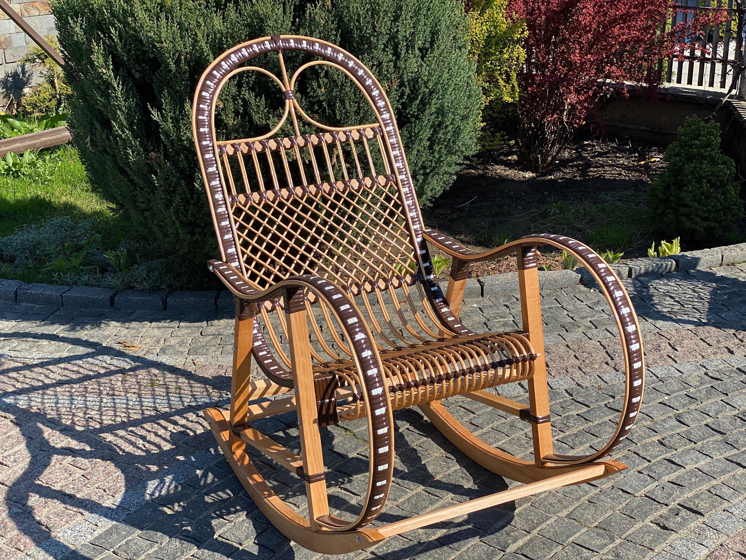 Wicker Rocking Chair, organic rattan rocking chair, willow rocking chair