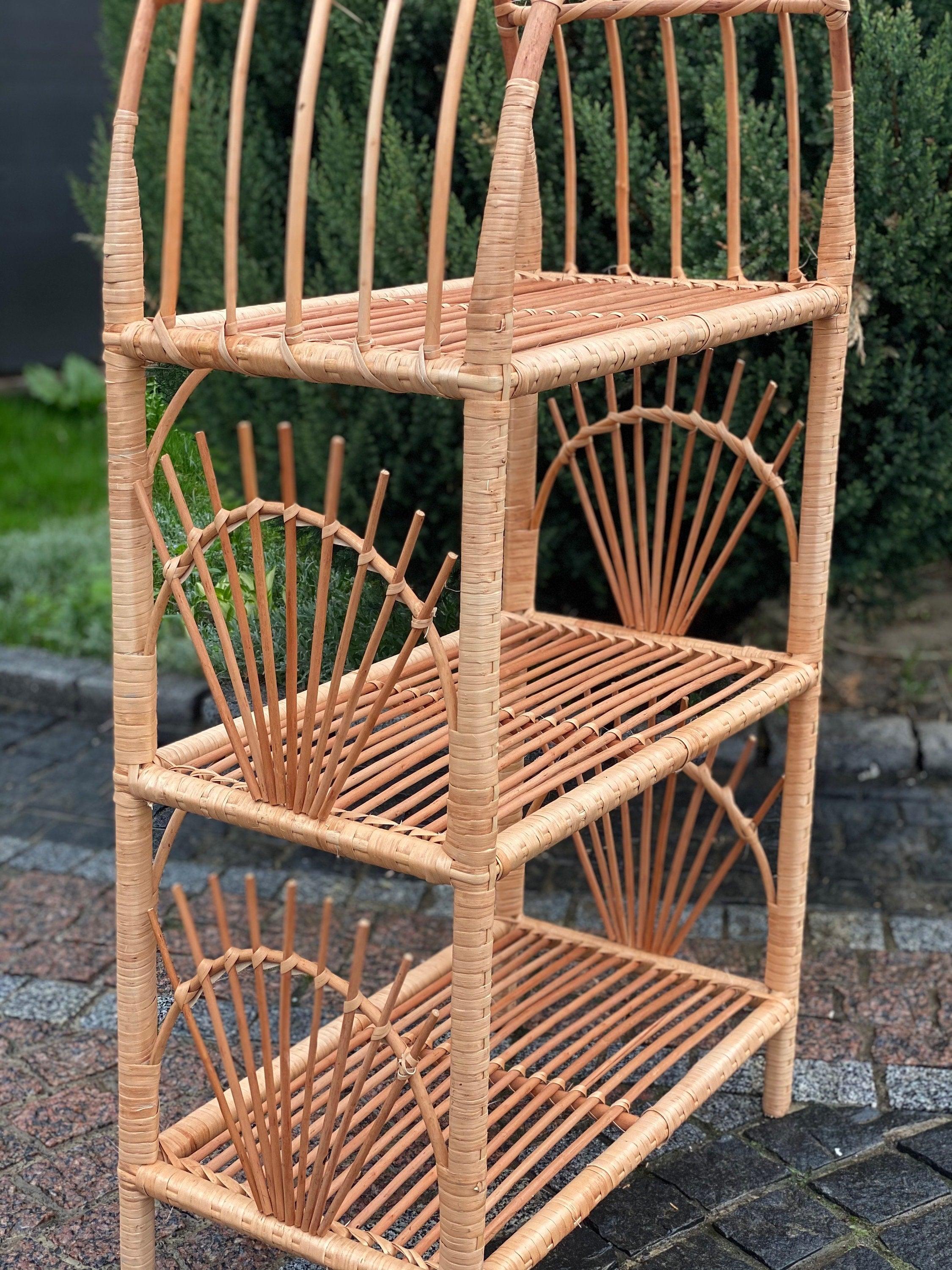 Wicker Shelving Unit, Wicker bookshelf, Wicker Book Shelf, Wicker Shelf, Wicker Rattan Shelf, Wicker Shelving, Open Shelves Bookcase