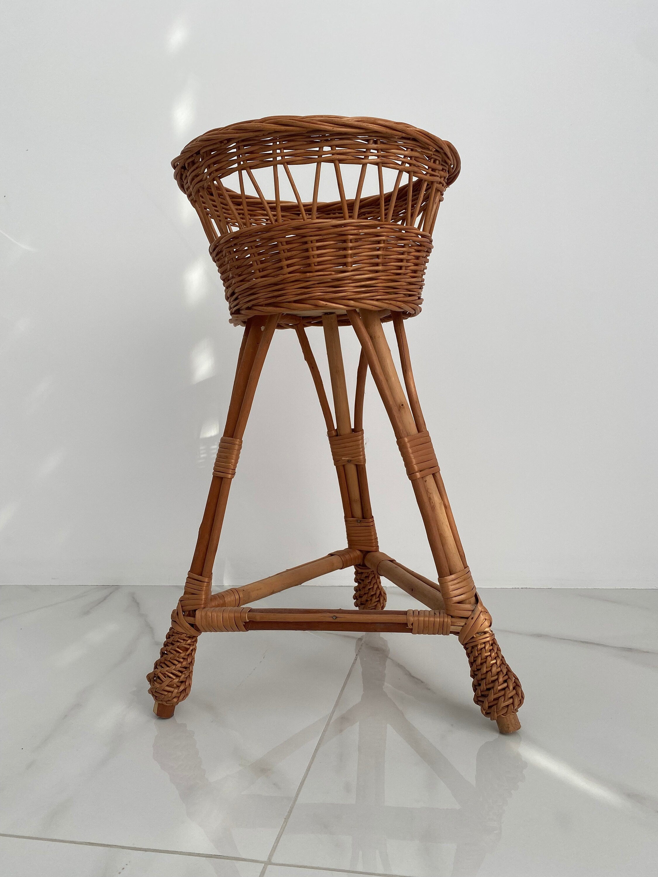 Shelf For Plants, Plant Stand, Flower Pot, Rustic Plant Stand, Wicker Stand, Plant Stand Outdoor,Wicker Flower Stand, Flower stand for 1 pot