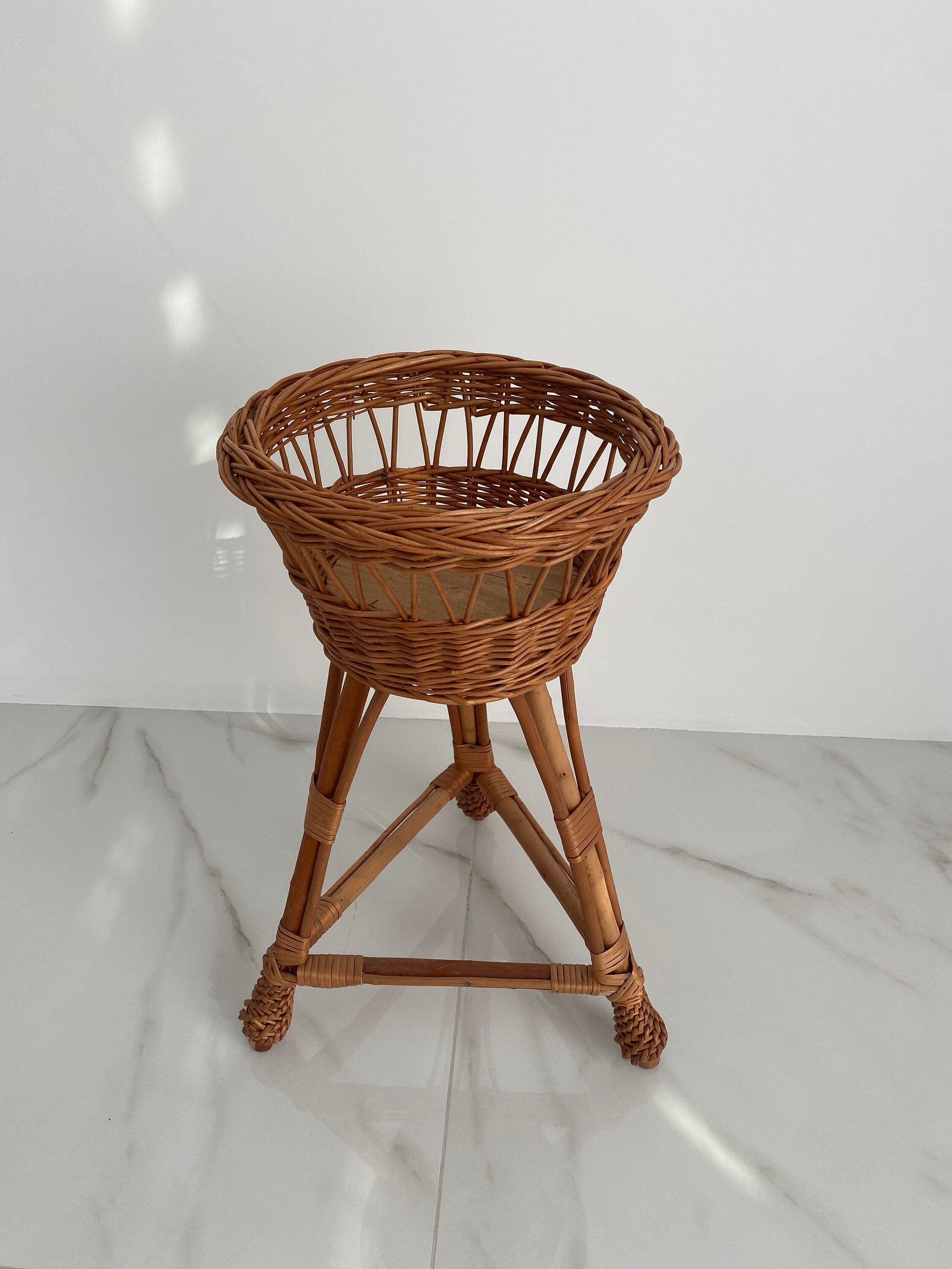 Shelf For Plants, Plant Stand, Flower Pot, Rustic Plant Stand, Wicker Stand, Plant Stand Outdoor,Wicker Flower Stand, Flower stand for 1 pot
