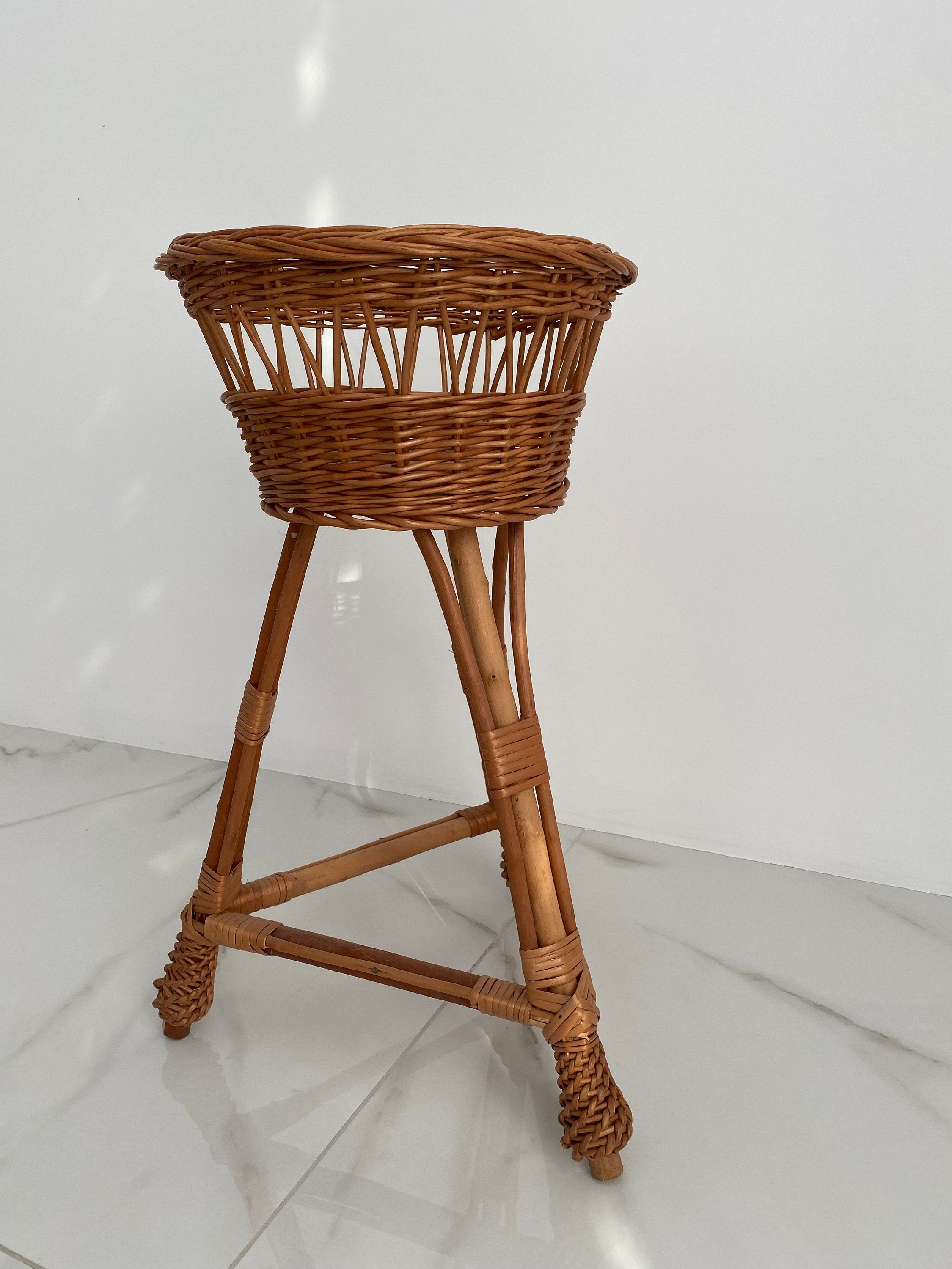 Shelf For Plants, Plant Stand, Flower Pot, Rustic Plant Stand, Wicker Stand, Plant Stand Outdoor,Wicker Flower Stand, Flower stand for 1 pot