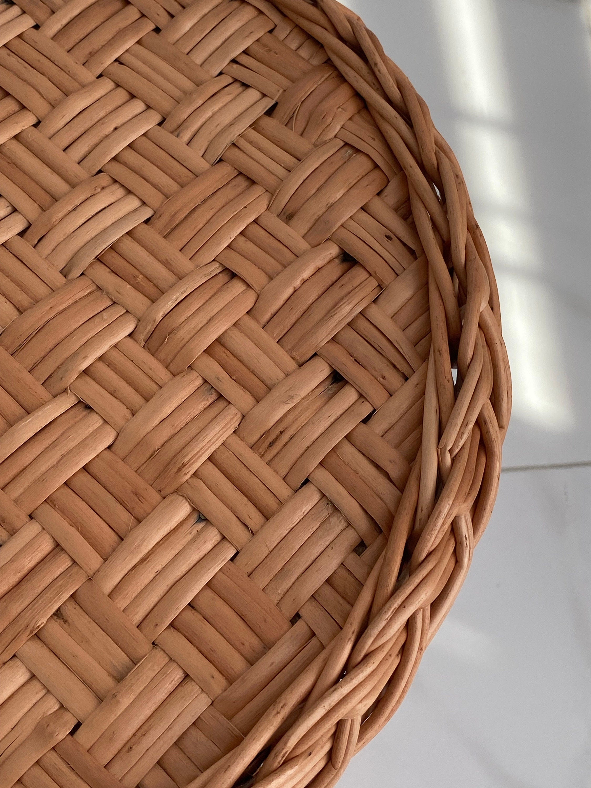 Rattan wicker round stool or teatable