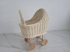 Wicker Willow Doll Stroller