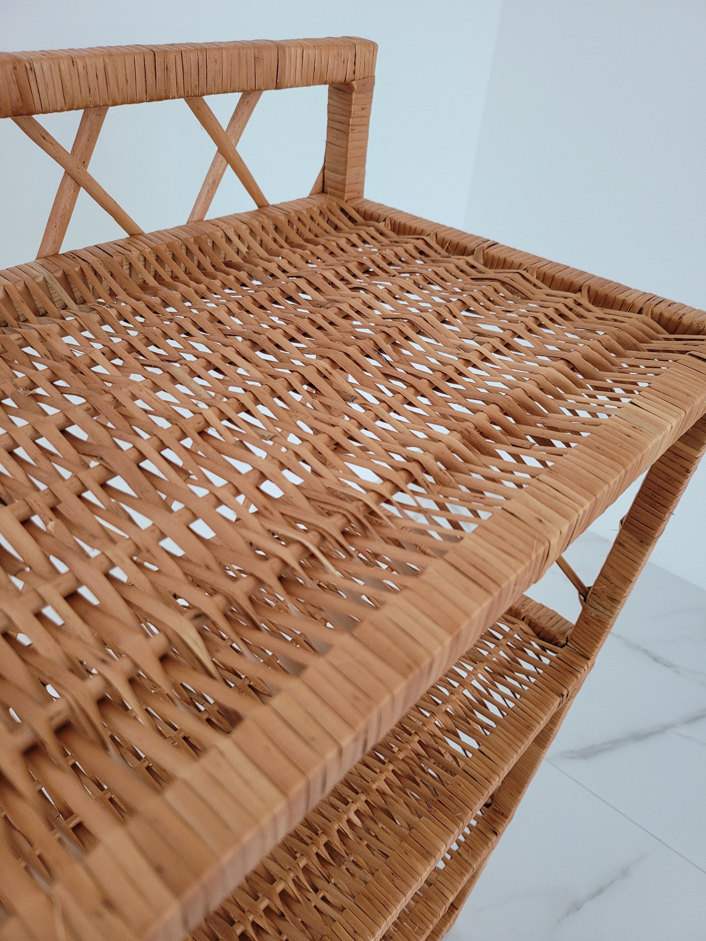 Wicker Shelf, Storage shelf, Bookshelf, Plant shelf, Rattan shelf