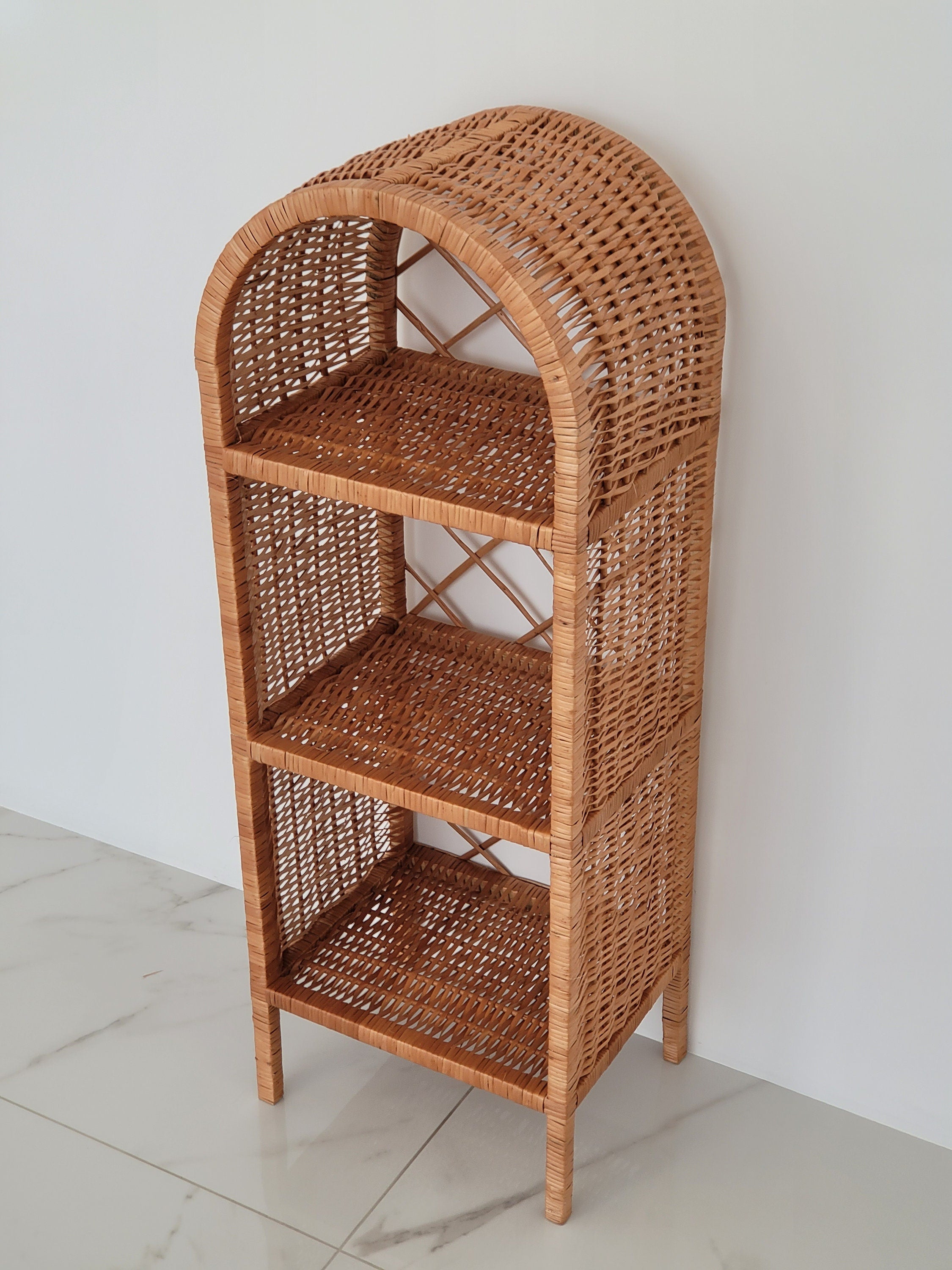 Wicker Shelf, Storage shelf, Bookshelf, Plant shelf, Rattan shelf