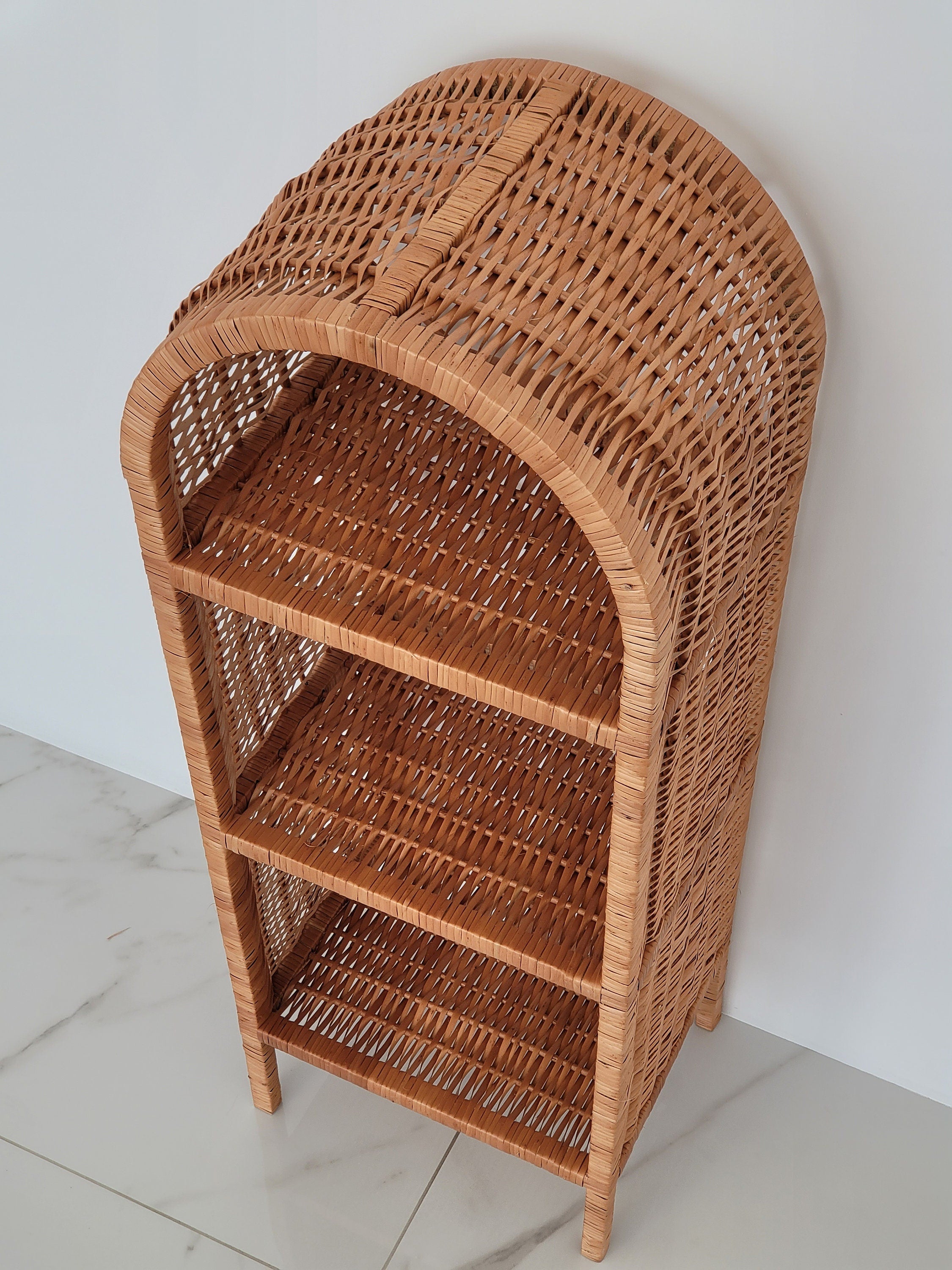 Wicker Shelf, Storage shelf, Bookshelf, Plant shelf, Rattan shelf