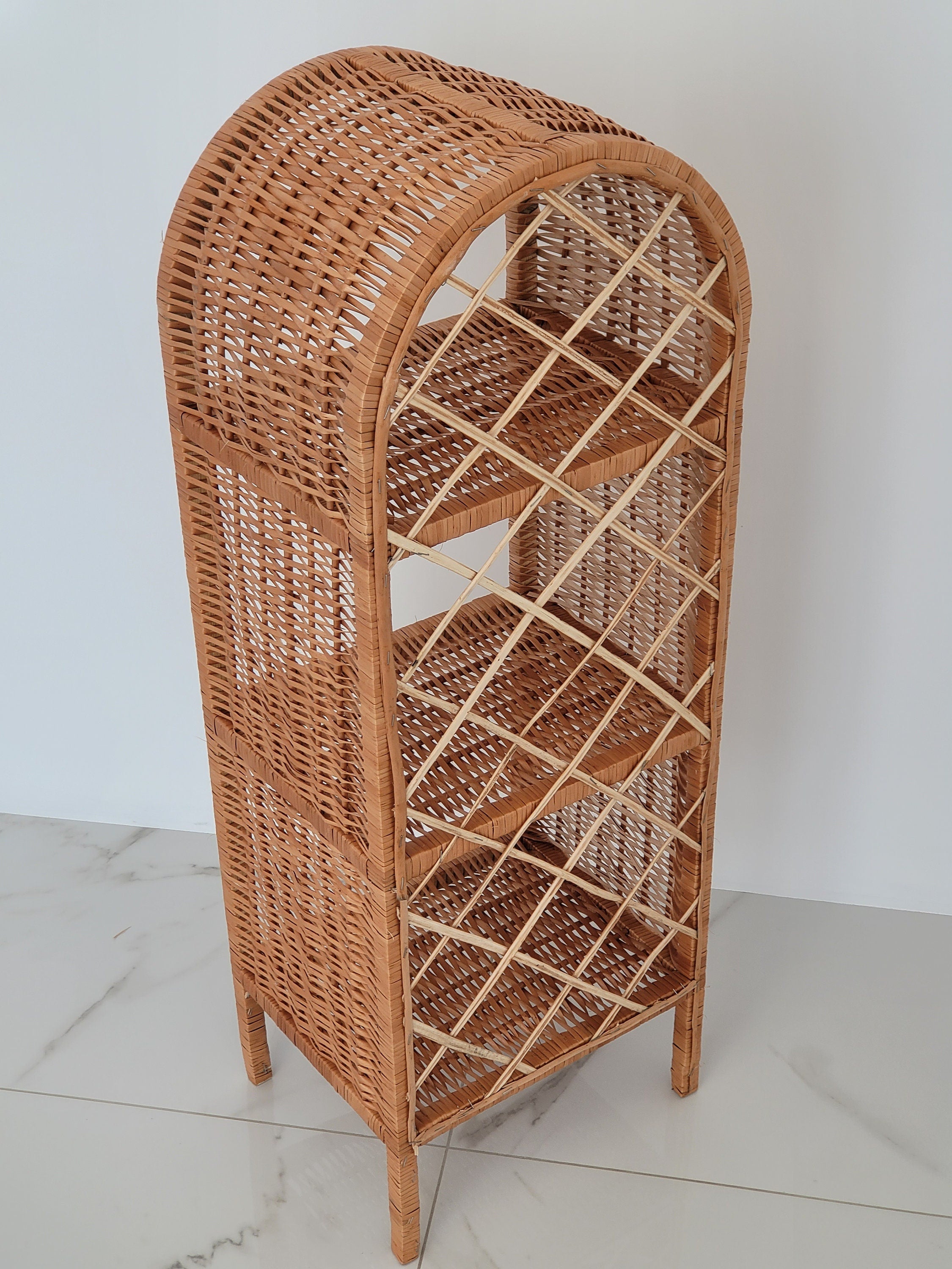 Wicker Shelf, Storage shelf, Bookshelf, Plant shelf, Rattan shelf