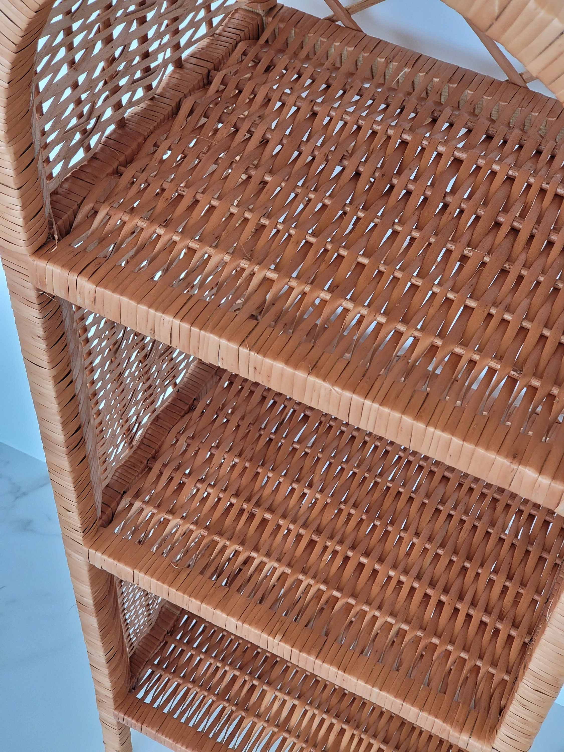 Wicker Shelf, Storage shelf, Bookshelf, Plant shelf, Rattan shelf