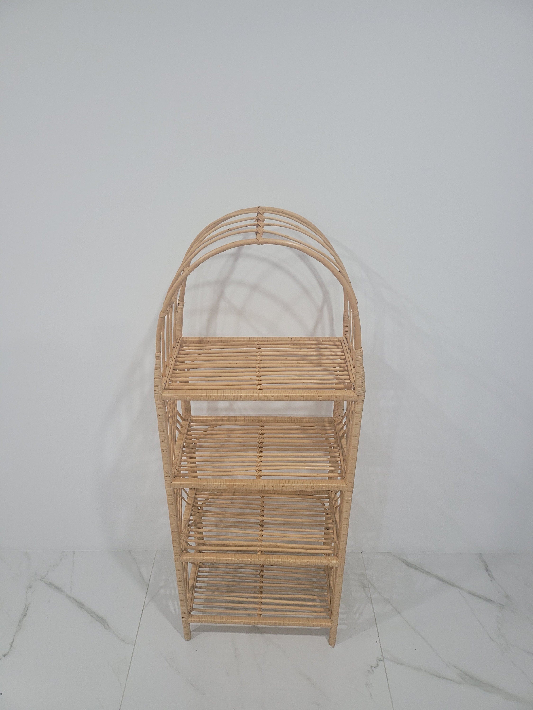 35/47/53/67 inches height wicker shelf, Storage shelf, Bookshelf, Plant shelf, Rattan shelf, Rattan shelf