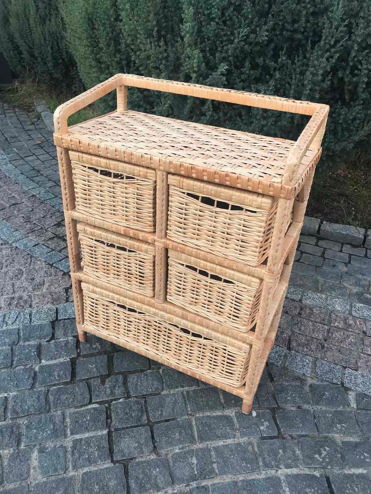 Сhest of drawers, Boho Room Decor, Boho Dresser, Wicker Dresser, Bedroom Dresser, Vintage Dresser, Wicker Commode, chest of 5 drawers