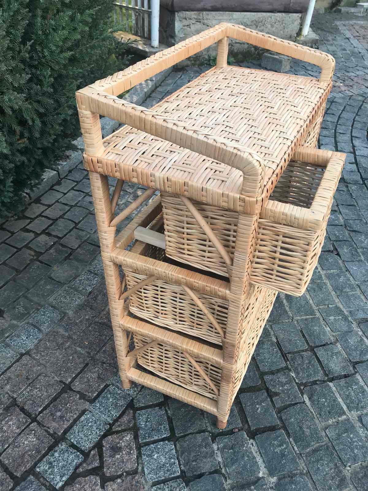 Сhest of drawers, Boho Room Decor, Boho Dresser, Wicker Dresser, Bedroom Dresser, Vintage Dresser, Wicker Commode, chest of 5 drawers
