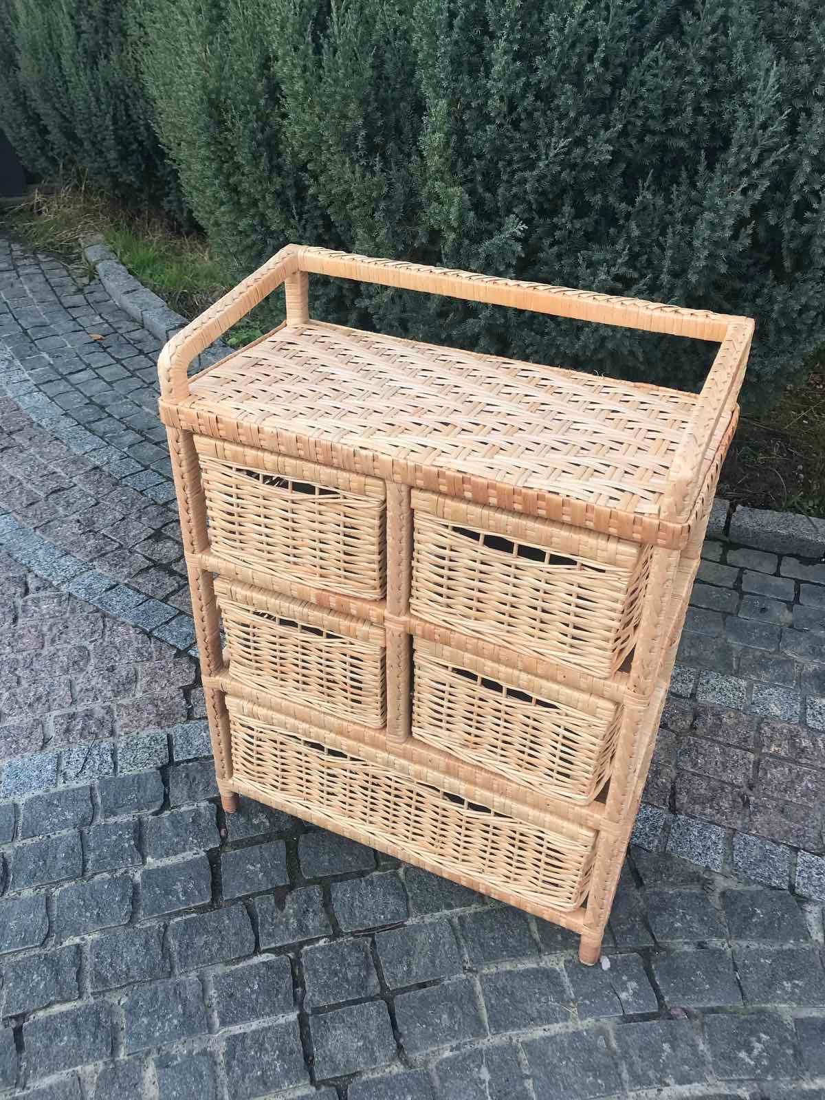 Сhest of drawers, Boho Room Decor, Boho Dresser, Wicker Dresser, Bedroom Dresser, Vintage Dresser, Wicker Commode, chest of 5 drawers